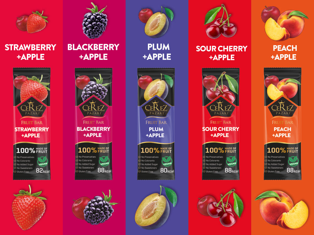 Dried Fruit Roll Ups Strawberry, Blackberry, Plum, Sour Cherry and Peach 25g x 35 pack